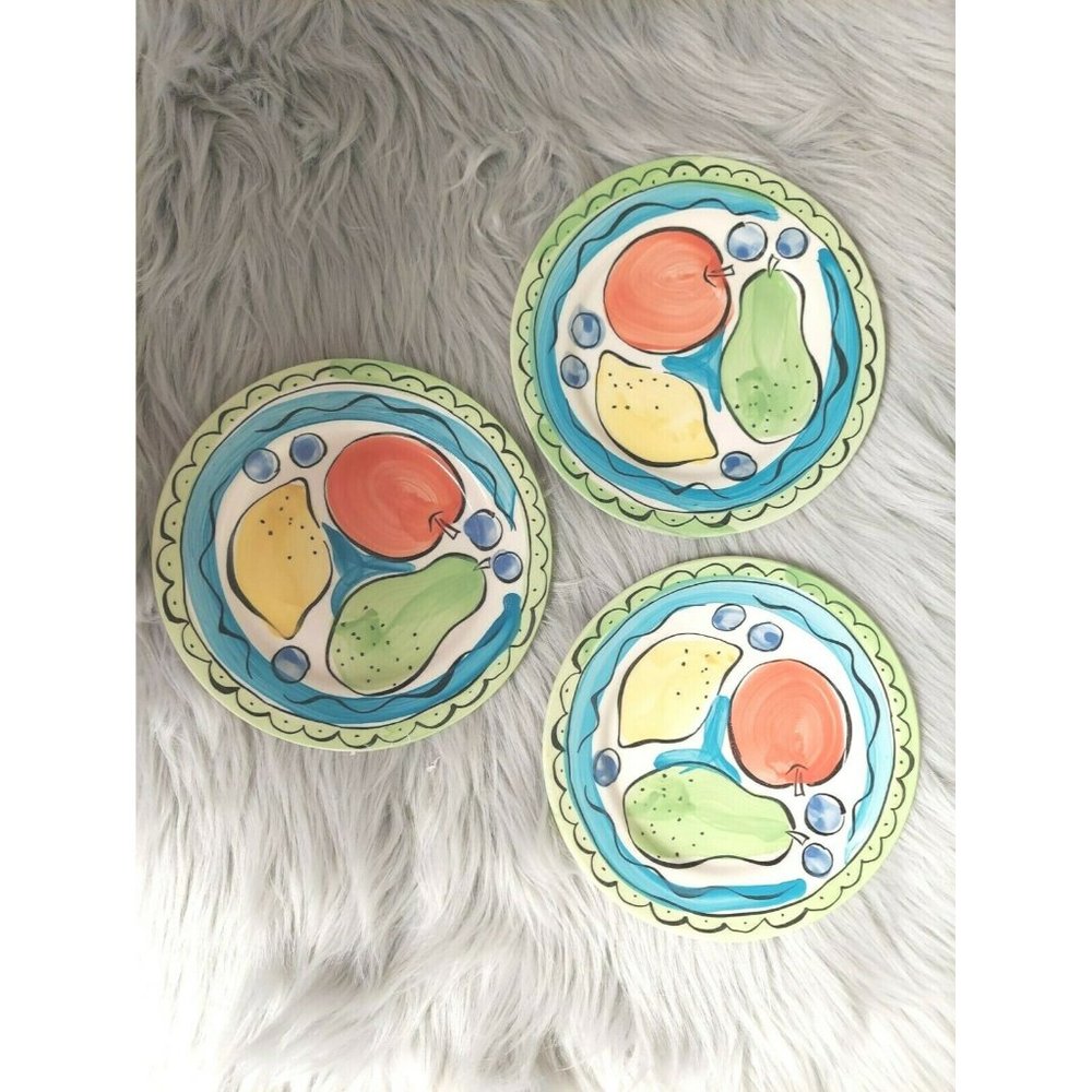 Vintage Lot of 3 Sango Orchard Round Salad Serving Plate